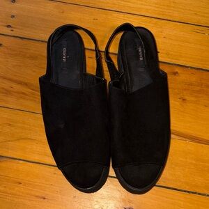 Forever 21 Black Slip-On Slingback Mules